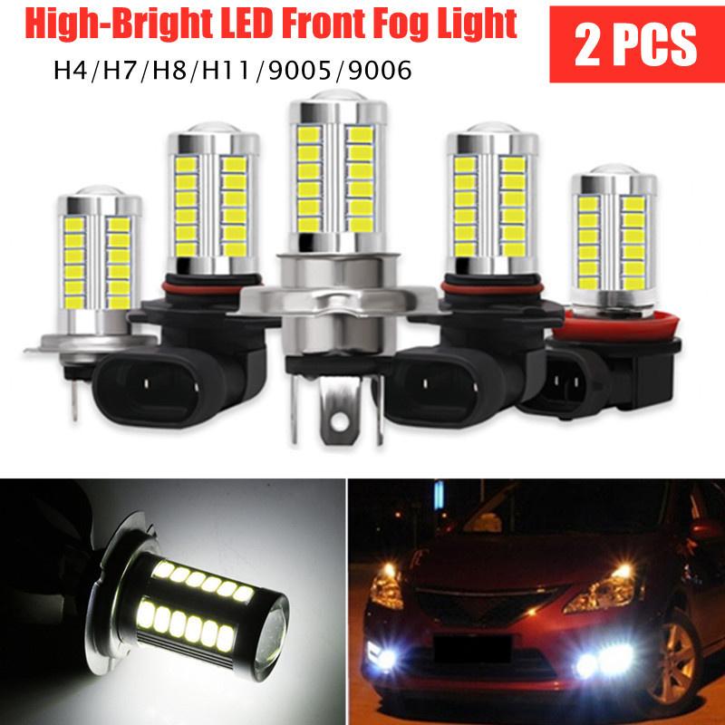 

Car Headlights 2Pcs Headlight Bulbs 33SMD 12v Fog Light H8 H11 9005 9006 H4 H7 Led Auto Daytime Running Lamp 6000K White