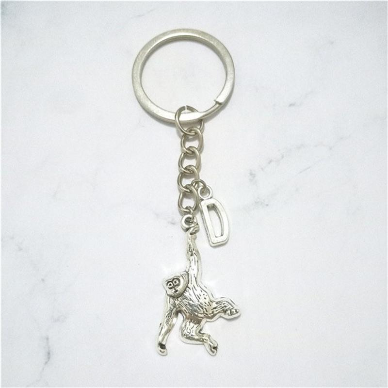 

Keychains Monkey Keychain Orangutan Keyring Initial Key Ring Animal