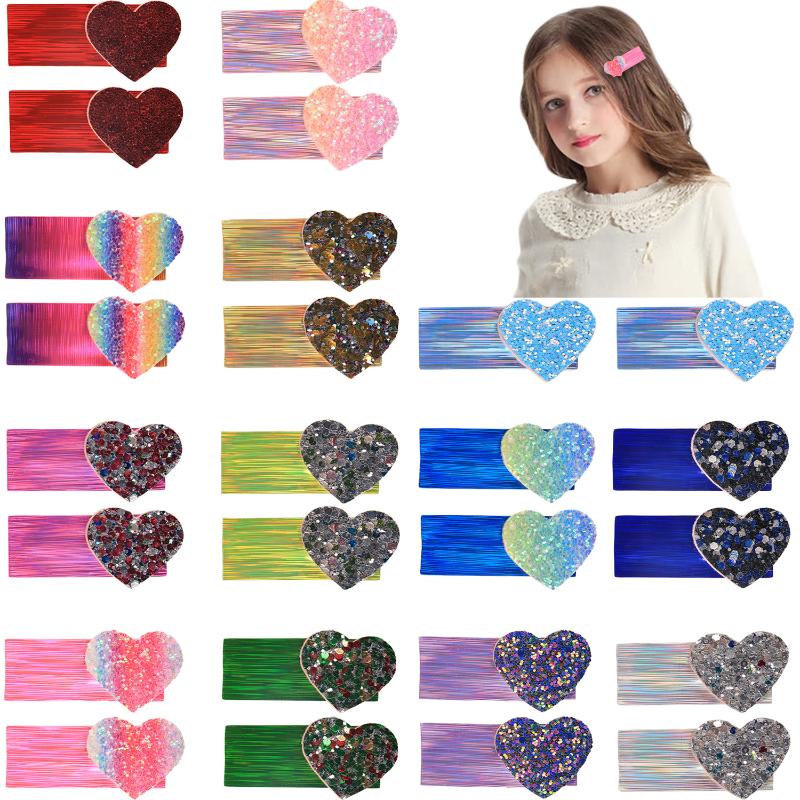 

Hair Accessories Glitter Hearth Clips For Toddler Lovely Girls Hairpins Cute PU Barrette Clip Headwear, 13