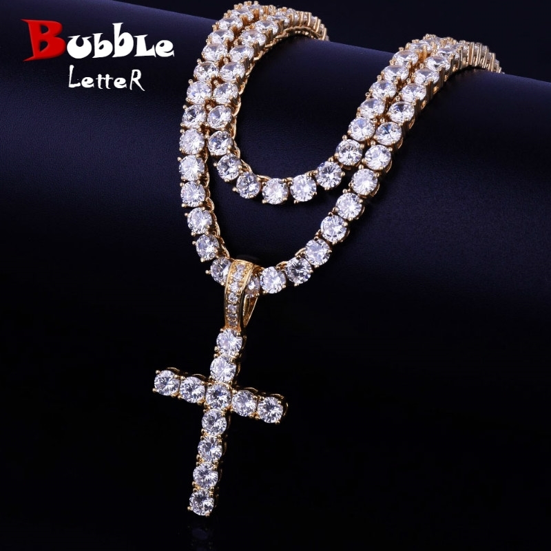 

Cross Pendant Necklace Set Men's Hip Hop Jewelry for Women AAAA Zircon