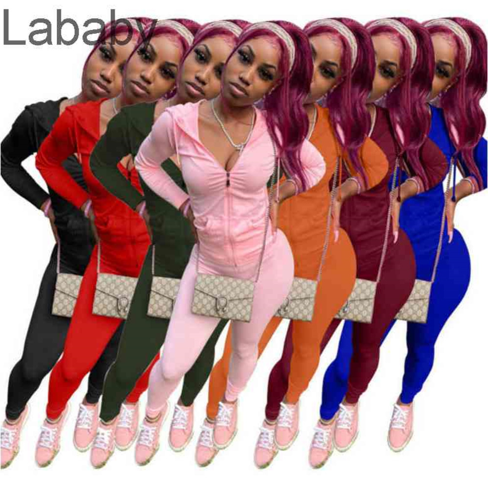 

Women Tracksuits Designer Clothes Two Piece Set Hooded Coat Jacket Sports Joggers Suit Sets Fashion Plus Size Clothes, Orange