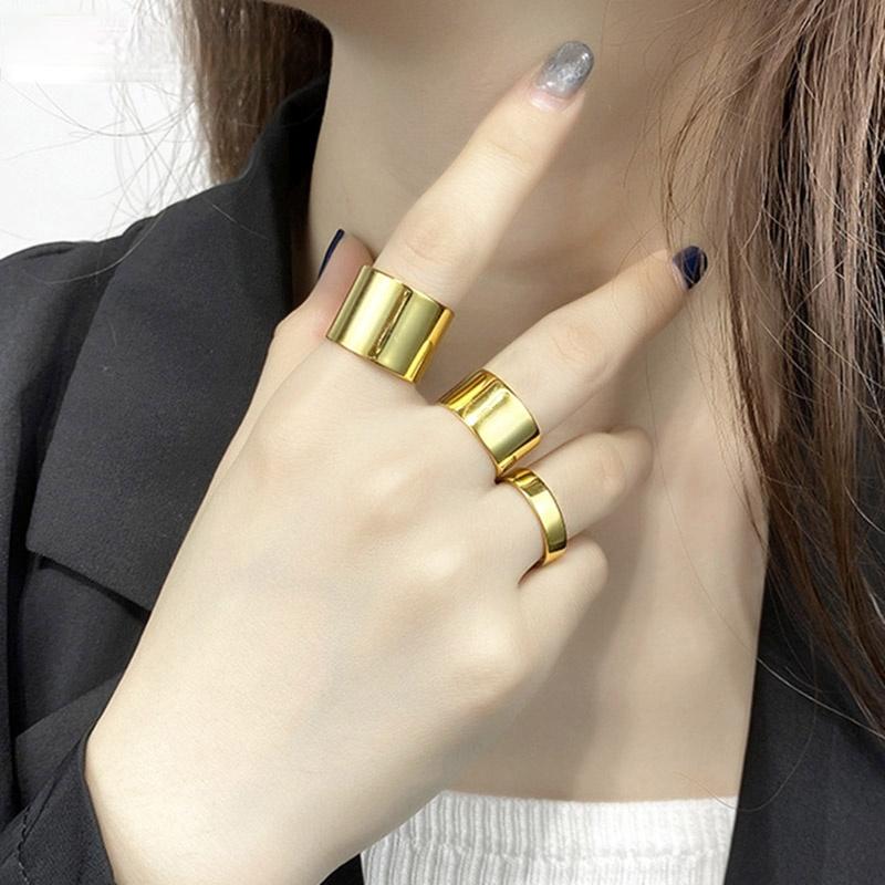 Cluster Rings Minimalist 925 Sterling Silver Smooth INS Fashion Creative Width Geometric Birthday Party Jewelry Gifts For Women-image-710522135