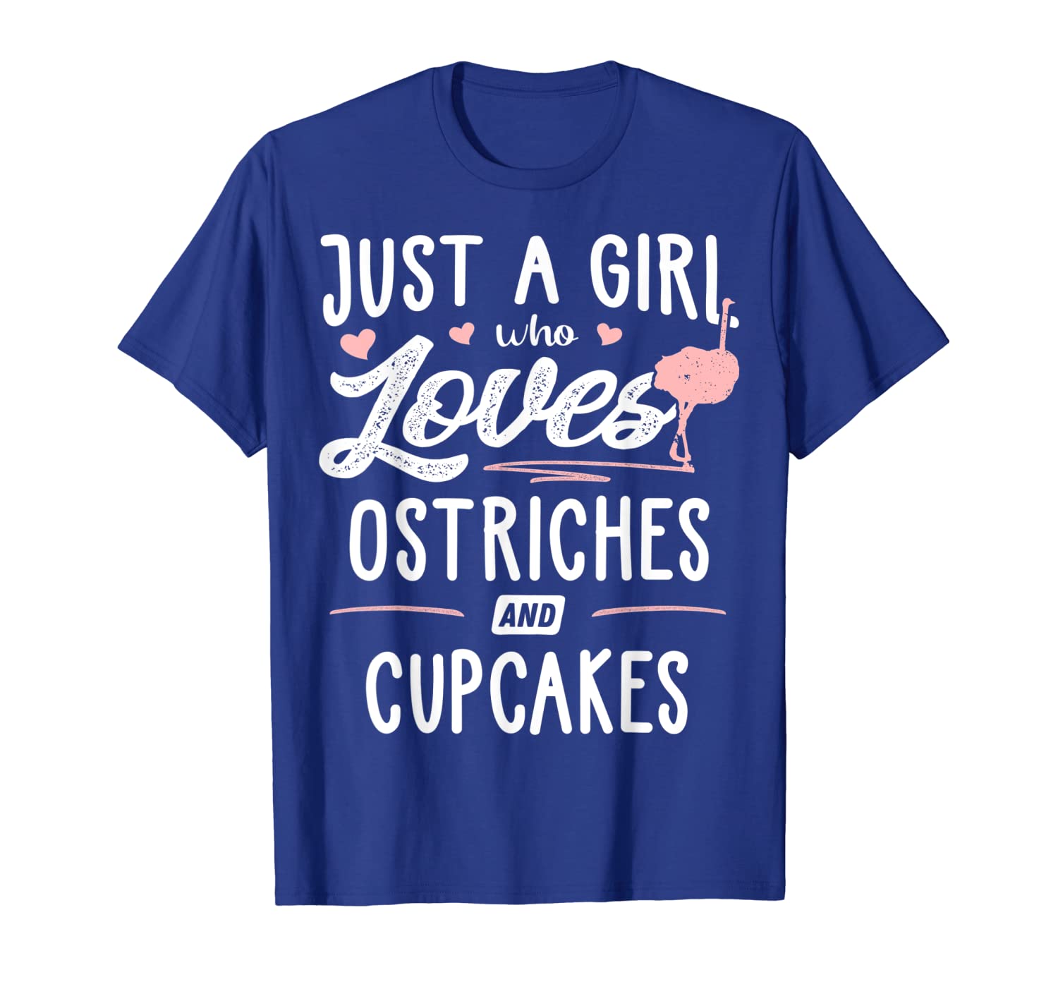 

just a girl who loves ostriches and cupcakes gift women t-shirt, White;black