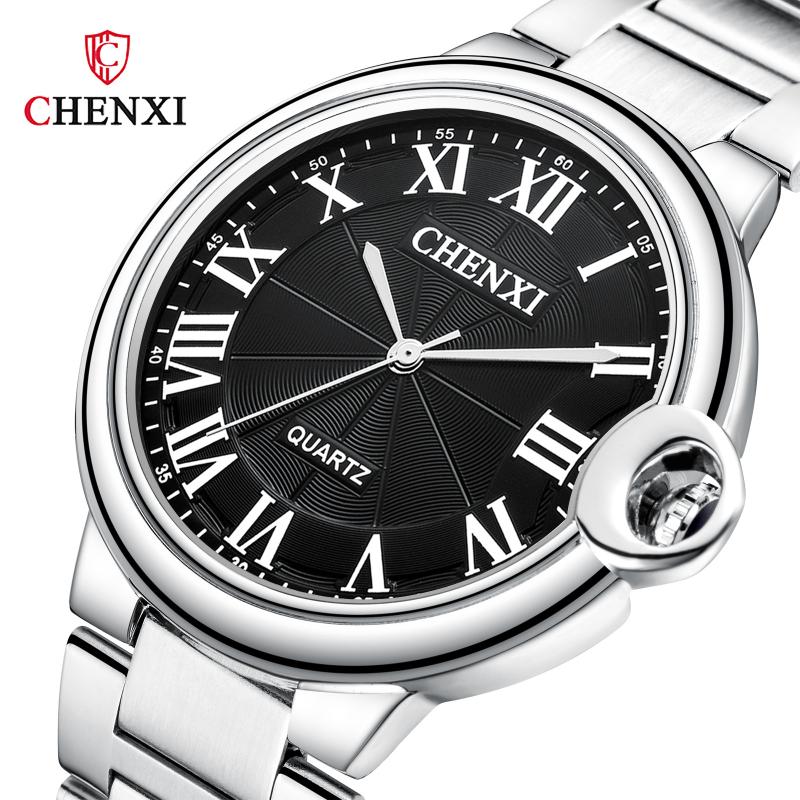 

Wristwatches Authentic Women's Watch Fashion Couple Silver Full Stainless Steel Quartz Clock Waterproof Rome Date Ladies Wrist Watches A3410, 25mm green