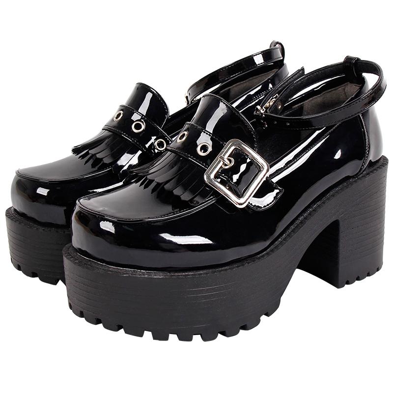 

Dress Shoes Angelic Imprint Woman Mori Girl Lolita Cosplay Lady High Heels Pumps Women Princess Student College Style 8cm, Pl