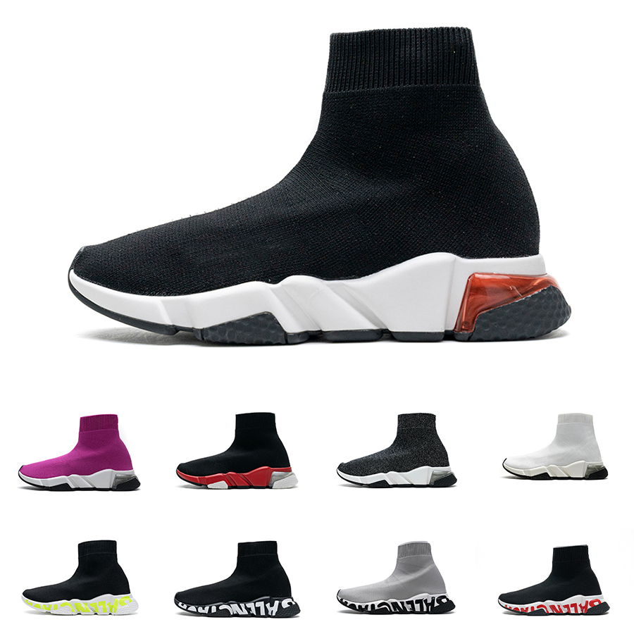 

Mens Shoes Designer Casual Sneakers White Black Clear Sole Sock Sneaker Stretch Mesh Socks High Top Ladies Womens Trendy Platform Shoes, Shown