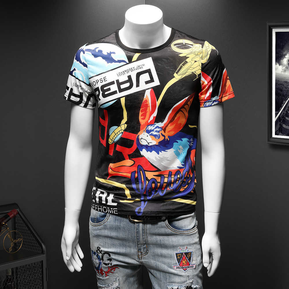 

Brand Men Shirt Summer 3D Casual Streetwear T Shirt Male Slim Fit Hip Hop Funny Tee Men Clothes Camiseta Masculina Big Size 7XL 210527, Black