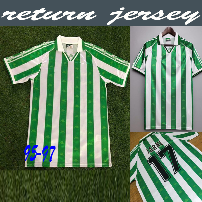 

1997 1998 1995 Real Betis retro home JARNI soccer jerseys 95 97 98 Match Worn Menendez RIOS 21 FINIDI 11 green Football shirt, Black;yellow