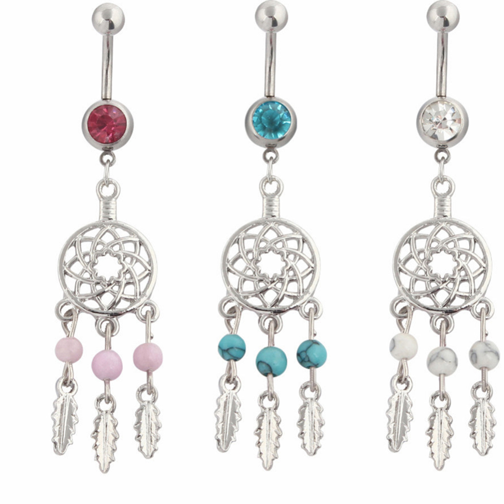 

D0432 Dream Catcher Belly Navel Button Ring Mix Colors