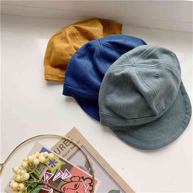 

Spring Autumn fashion boys peaked cap solid color all-match casual baseball hats kids children hat 210708, Blue
