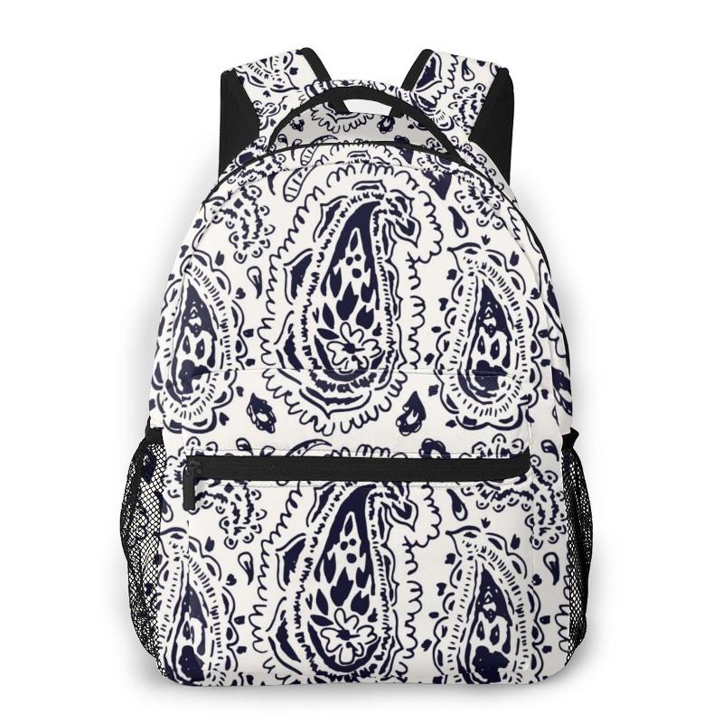 

Backpack Kui Liu Teenager School Bag Boys Paisley Pattern Print Kids Schoolbags Orthopedic Children Bookbag Mochila Escolar, Black