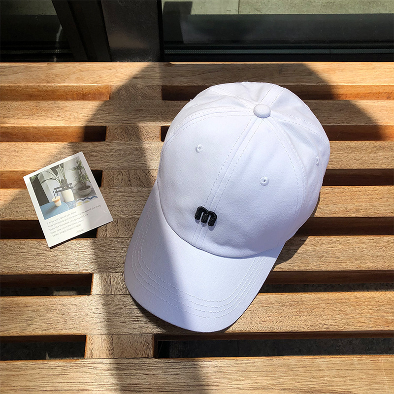 

INS Hat Womens Summer Fashion Simple M Letter Embroidered Baseball Cap Mens All-Match Curved Brim Sun Korean Peaked, Yellow