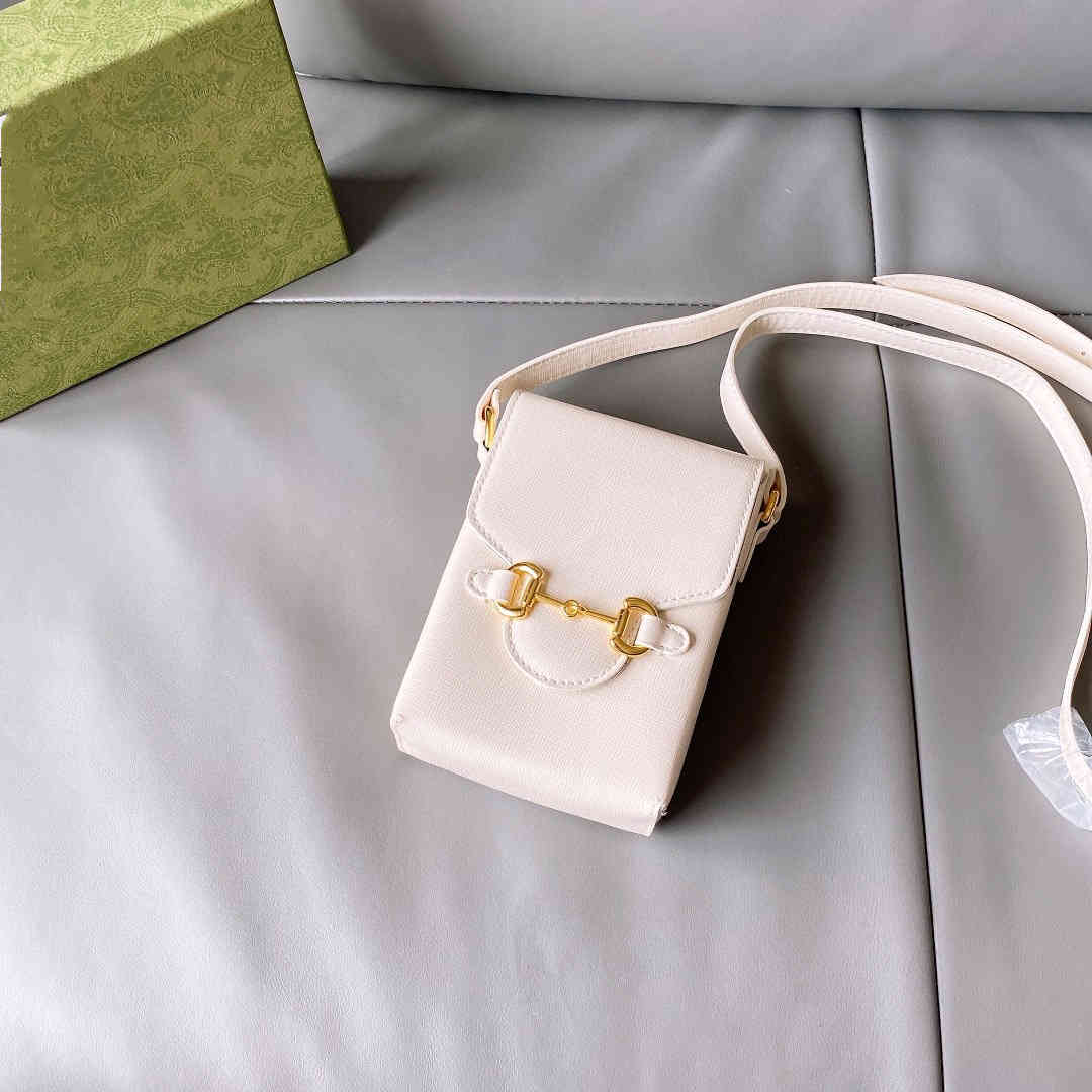Design Purse new bag female 1955 buckle Mobile Phone Bag Leather Mini single shoulder oblique