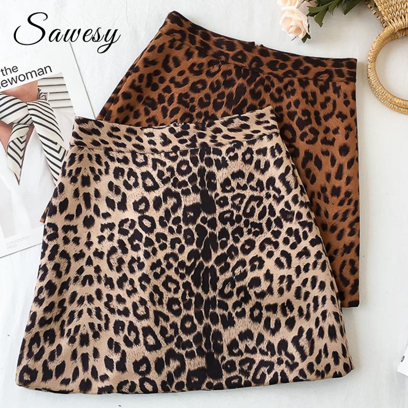 

Skirts Sexy Leopard Mini Womens Fashion 2021 Arrival Cotton High Waist Women Streetwear A Line Skirt Clothings, Light-leopard