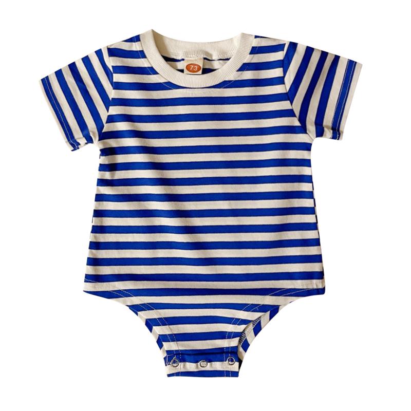 

Rompers 2021 Born Infant Baby Boys Girl Bodysuits Summer Short Sleeve Stripe Romper Bodysuit Clothes Children's Clothing, Black