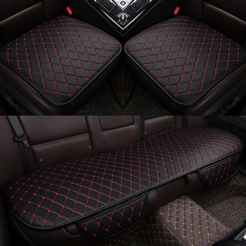

Car Seat Covers 3PCS Automobiles Protection Cushion Full Set PU Leather Universal Auto Interior Accessories Mat Pad