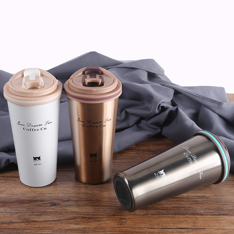 

500ml Thermos Mug Coffee Bottle With Lid Thermocup Seal Stainless Steel Vacuum Flasks Thermo Kettle, White