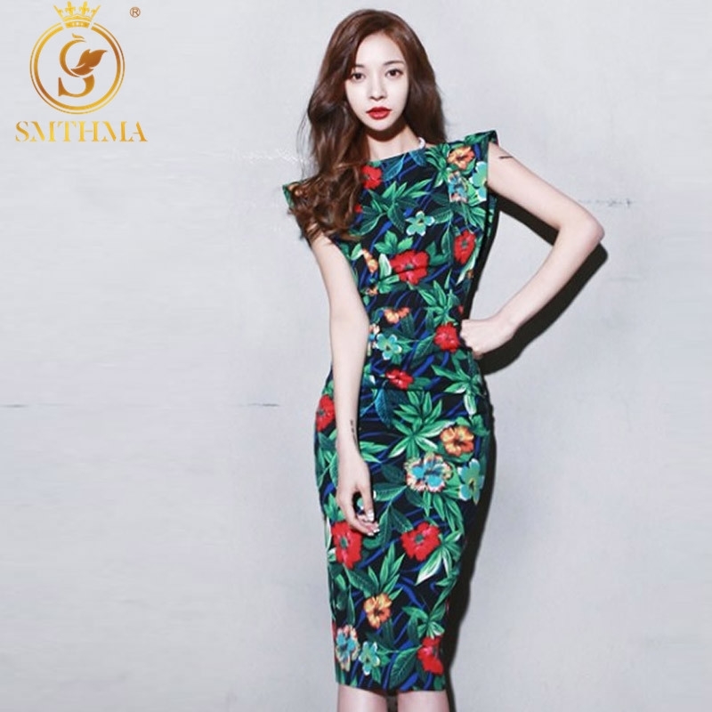 

Floral Print Dress Sexy Women backless Office Party es womens Sleeveless summer es vestidos 210520, Photo color