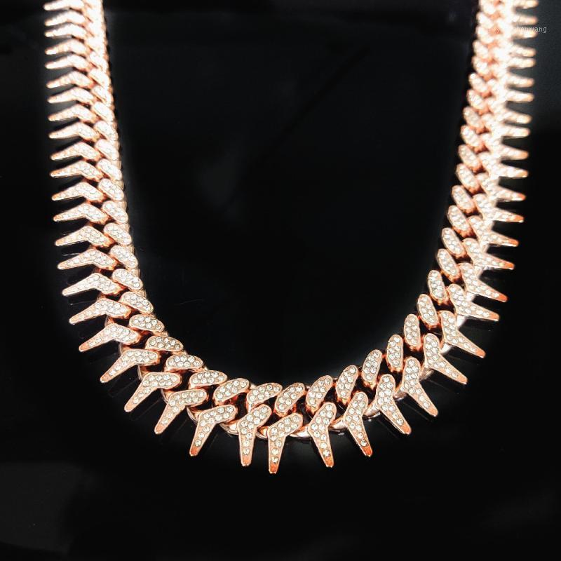 

Chains Hip Hop Punk Basic Comb Shape Necklace Thorns Men Women Curb Cuban Link Chain Chokers Vintage Gold Tone Solid Metal Jewelry