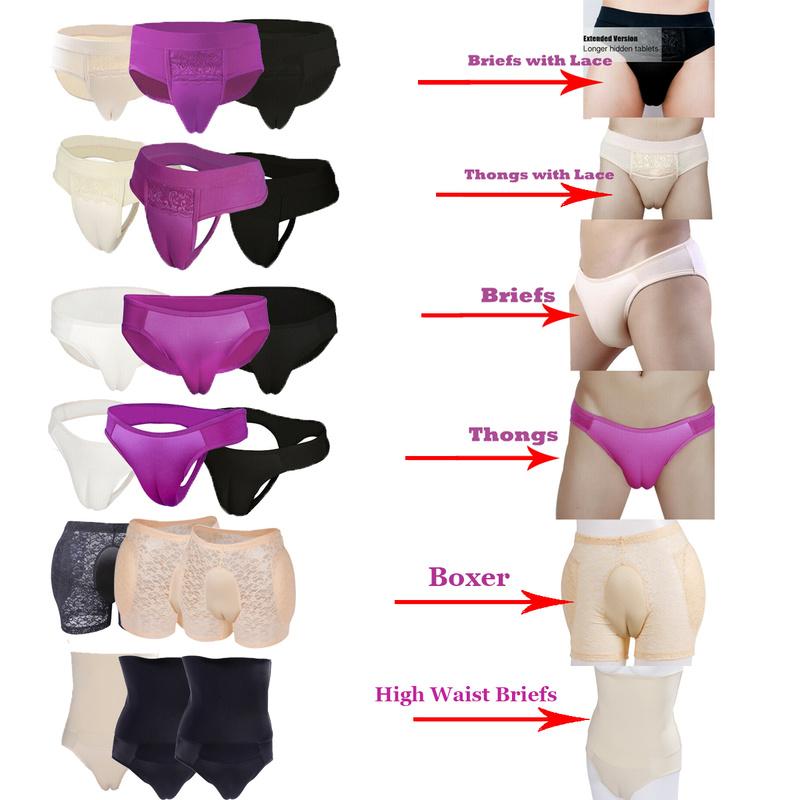 

Underpants Men Hiding Gaff Panty Fake Vagina Underwear Shaping Sexy Lingerie Briefs Underpant Transgender Crossdresser Sissy Panties, Style 9 rose