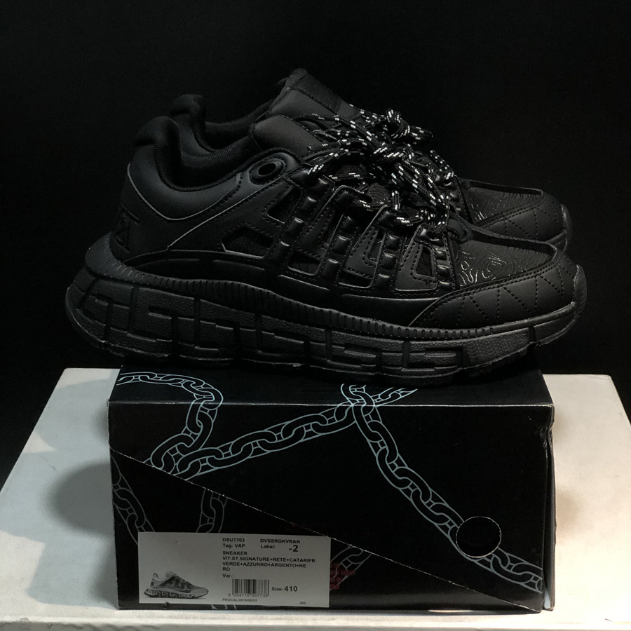 

Hott sale Comfortable VS 4.0 fashion casual shoes platform Old dad leather Trigreca Sneakers for men women luxury mens Reactions desingner outdoor walking shoe, Black golden