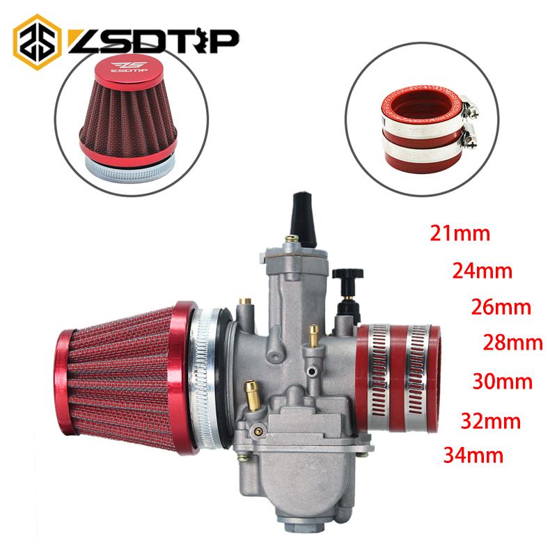 

Red Rubber Adapter Inlet Intake + Modified 21-34mm Carburetor Air Filter One Set For Motorcycle Dirt Pit Bike UTV Fuel System