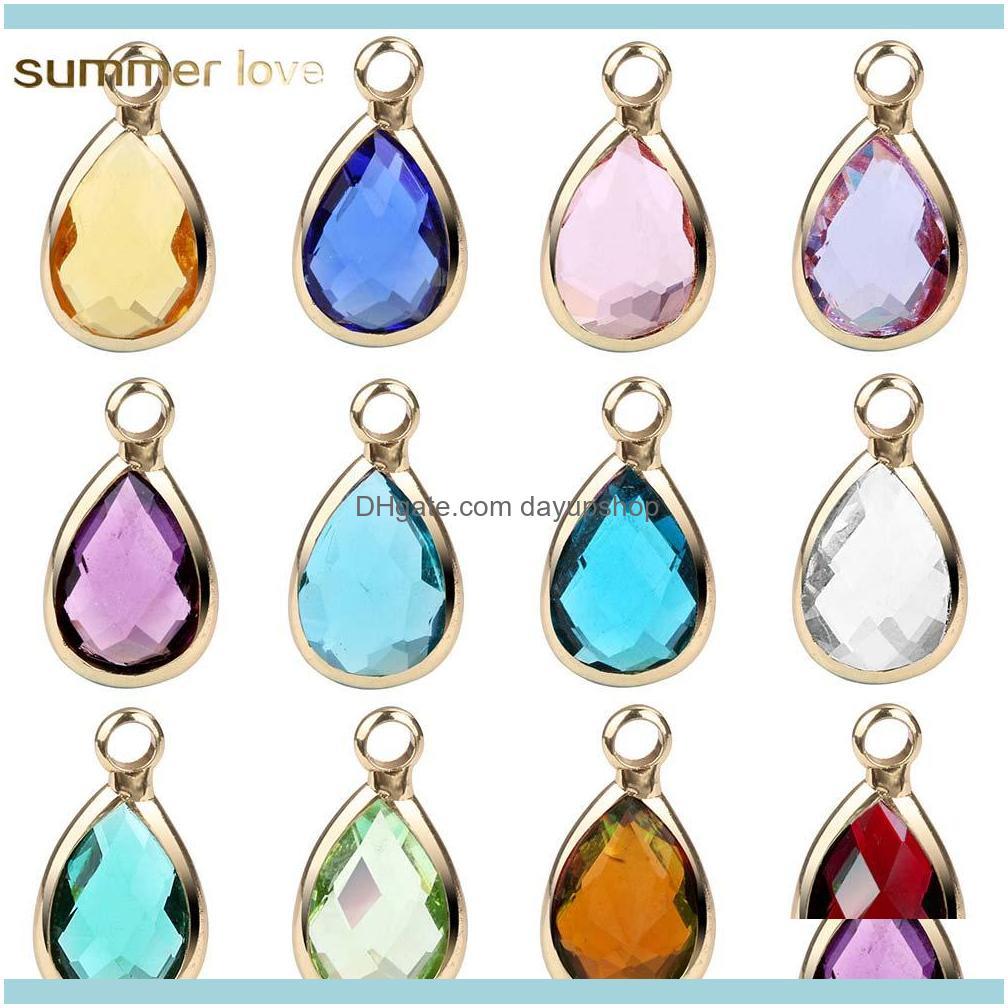 

Findings & Components Jewelry Arrival Mix Colors Diy Crystal Birthstone Dangles Charms For Necklace Bracelet Jewelry Transparent Glass Penda, Bronze;silver