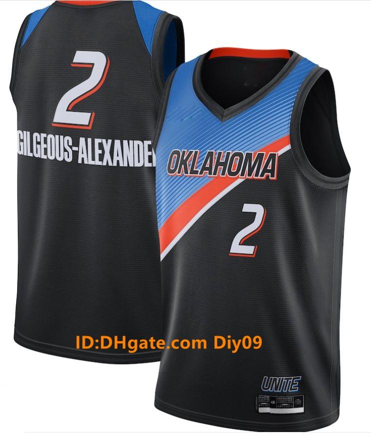 

NCAA Shai 2 Gilgeous-Alexander Oklahomas City Gilgeous-Alexander 2020-21 City Swingmans Basketball Jerseys Black Edition, Black;red