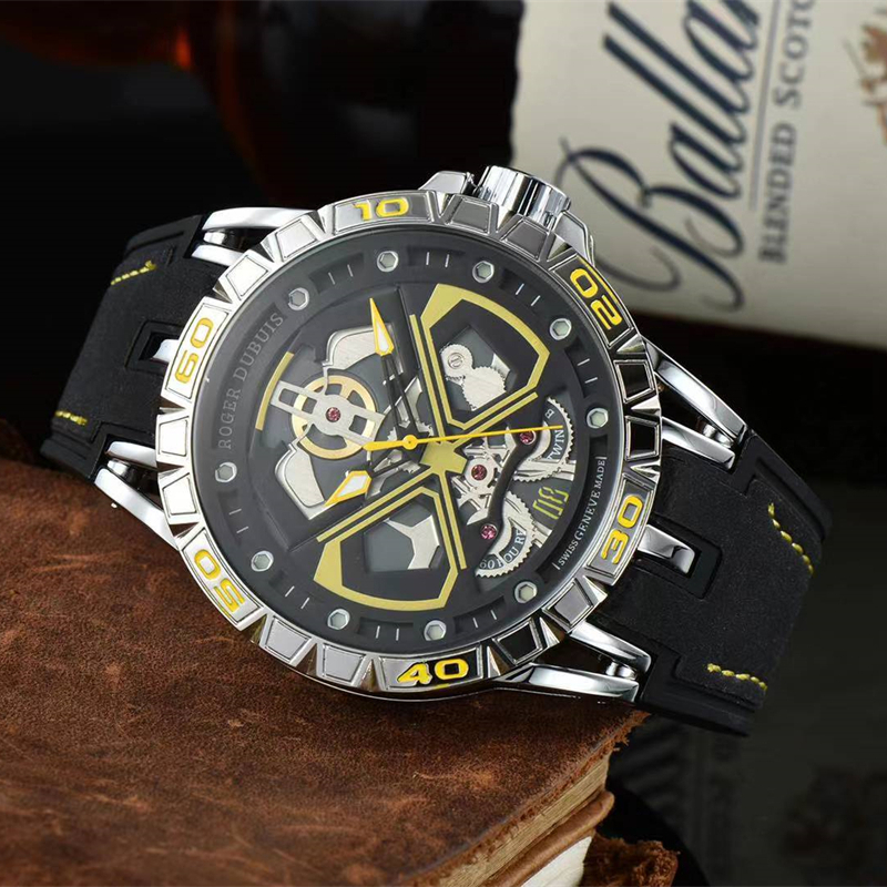 

Geneva Watch RD Swiss Watchwristes Casual Men Watches Fashion Dress Orologio Reloj Leather Strap Quartz Movement