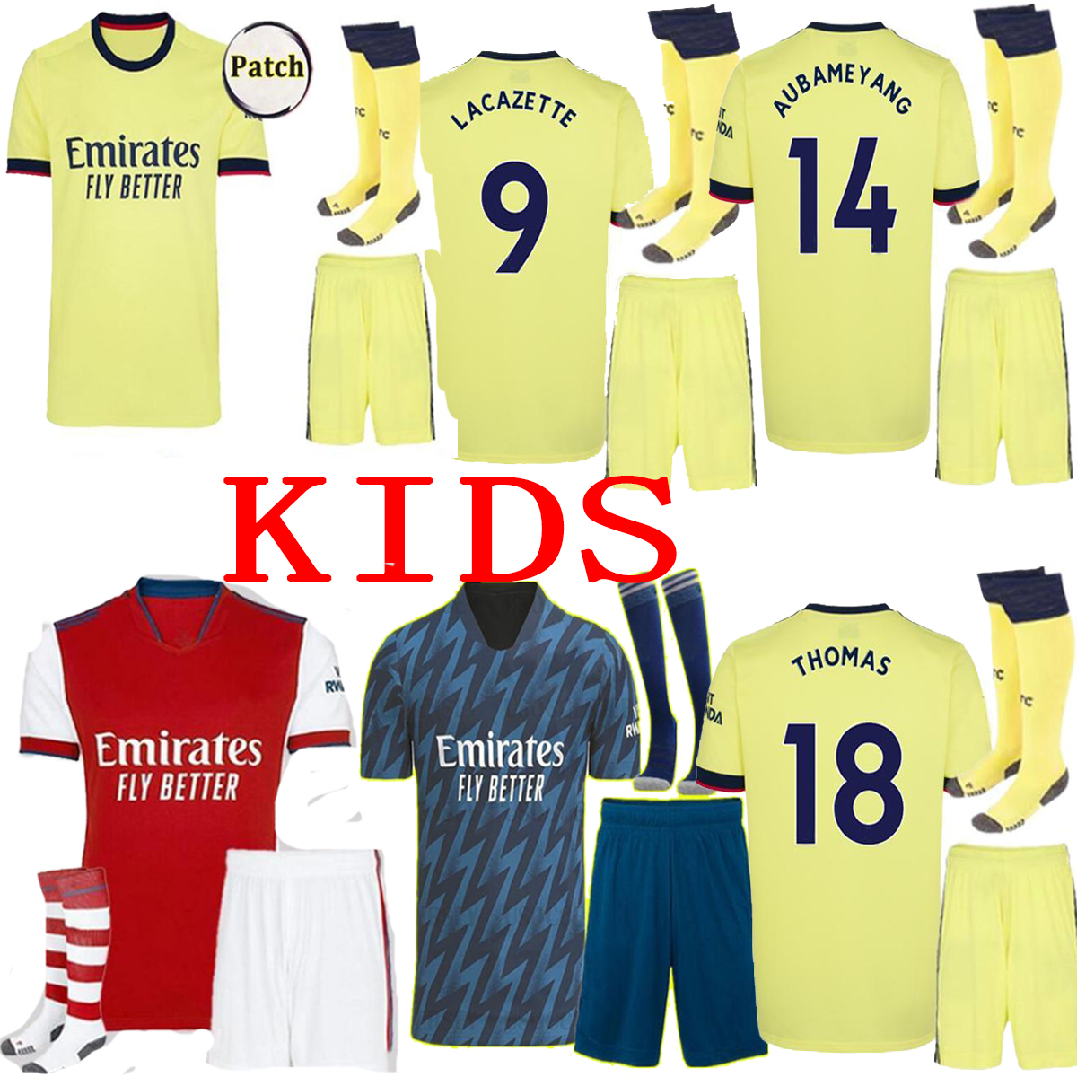 

Arsen soccer jerseys 21 22 gunners ODEGAARD THOMAS PEPE SAKA TIERNEY HENRY WILLIAN SMITH ROWE 2021 2022 kids kit football shirt, Black