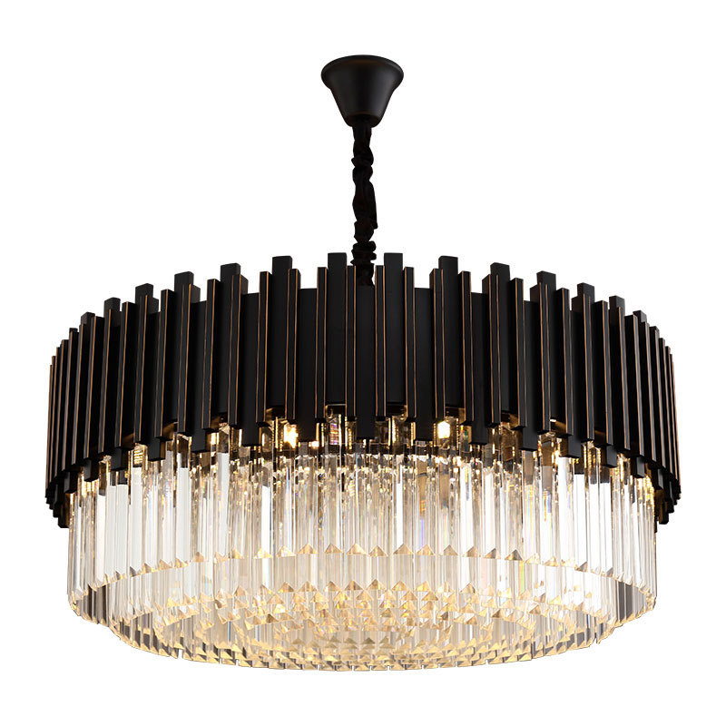 

Modern Luxury Fashion Minimalist Style Black Crystal LEDChandelier Pendant Lamps Artist And Restaurant Lamp Villa Light Living Room Cafe Apartment