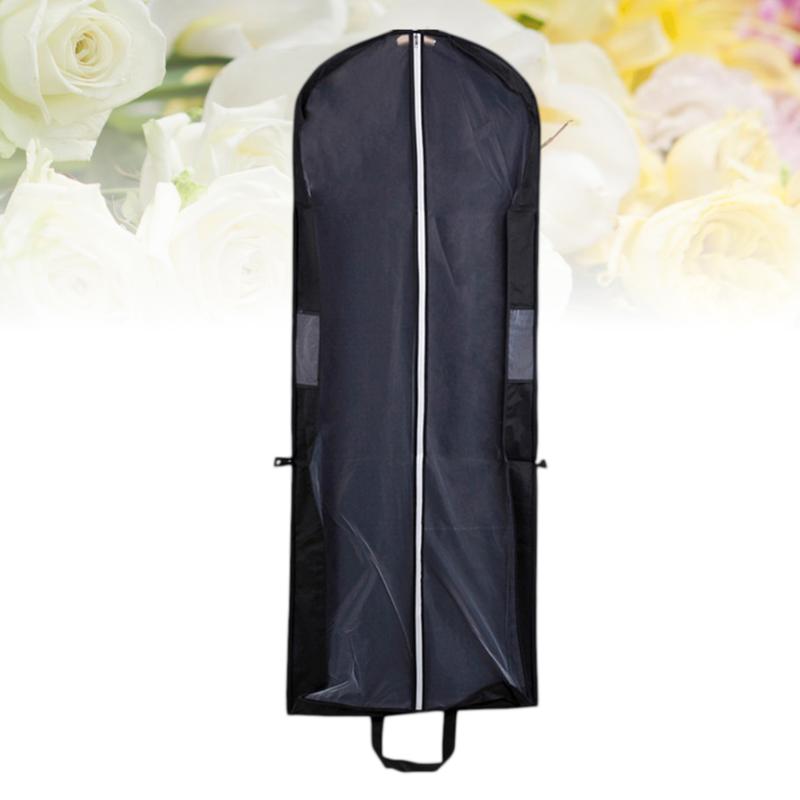 

Clothing & Wardrobe Storage Wedding Dress Dustproof Cover Long Large Formal Bag For (Black, 180x65x15cm)