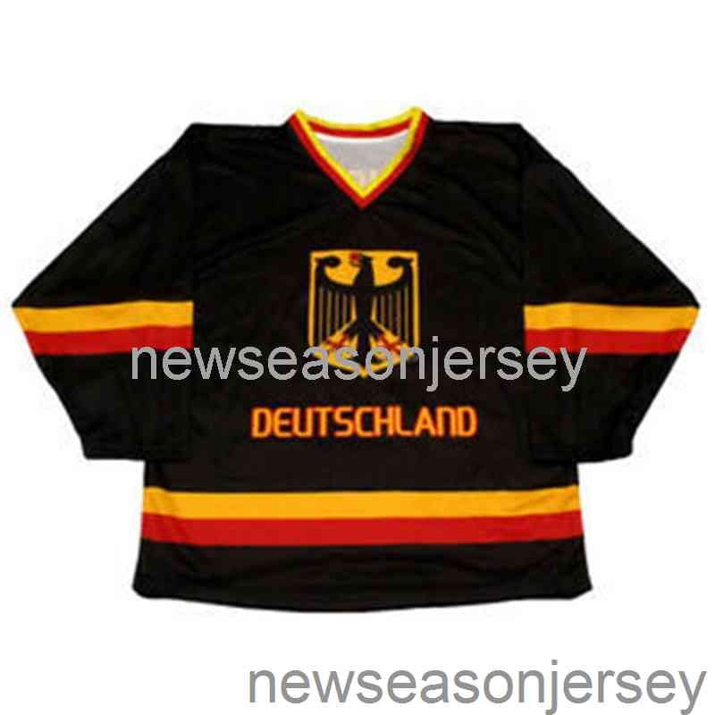 

Embroidery Edmonton Oilers/Team Germany Star #29 Leon Draisaitl Olympic Throwback Jersey Men Women Youth XXS-5XL, Black