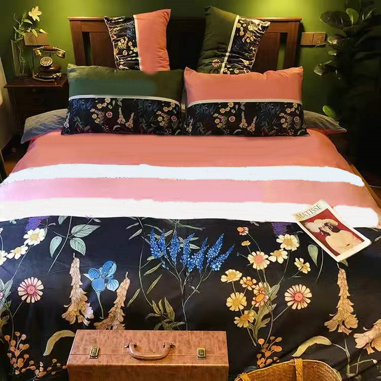 

6 Luxurys designers 4pcs Bedding Sets mens and womens Cotton Woven Queen Size Style Quilt Cover Pillow Cases Bed Sheet Duvet Comforter Cover