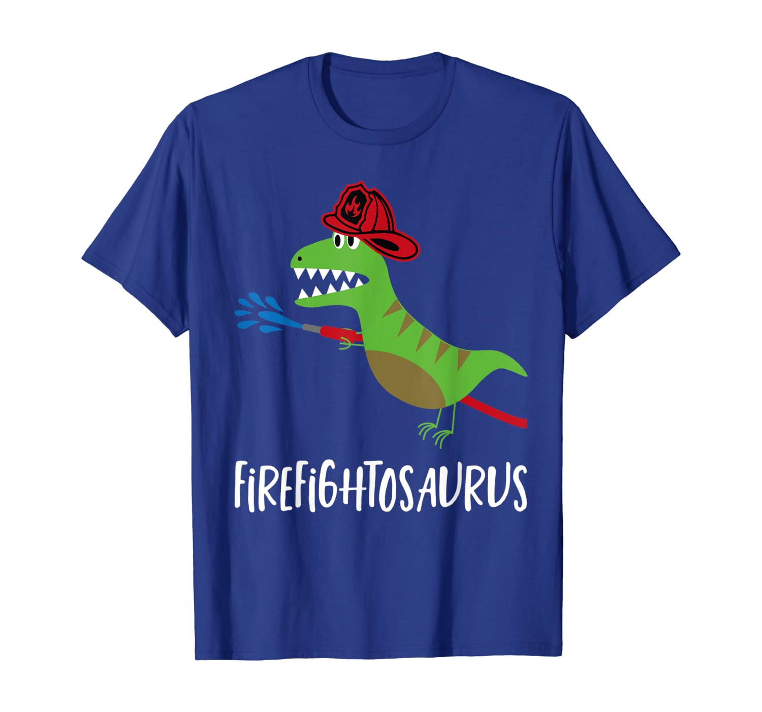 

Funny Firefighter Fireman Dino Dinosaur T-Shirt Gift Idea, White;black