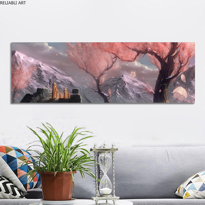 

Nordic Poster Pink Trees Abstract Beautiful Landscape Canvas Painting For Living Room Bedside Wall Decorations Modern Home Decor