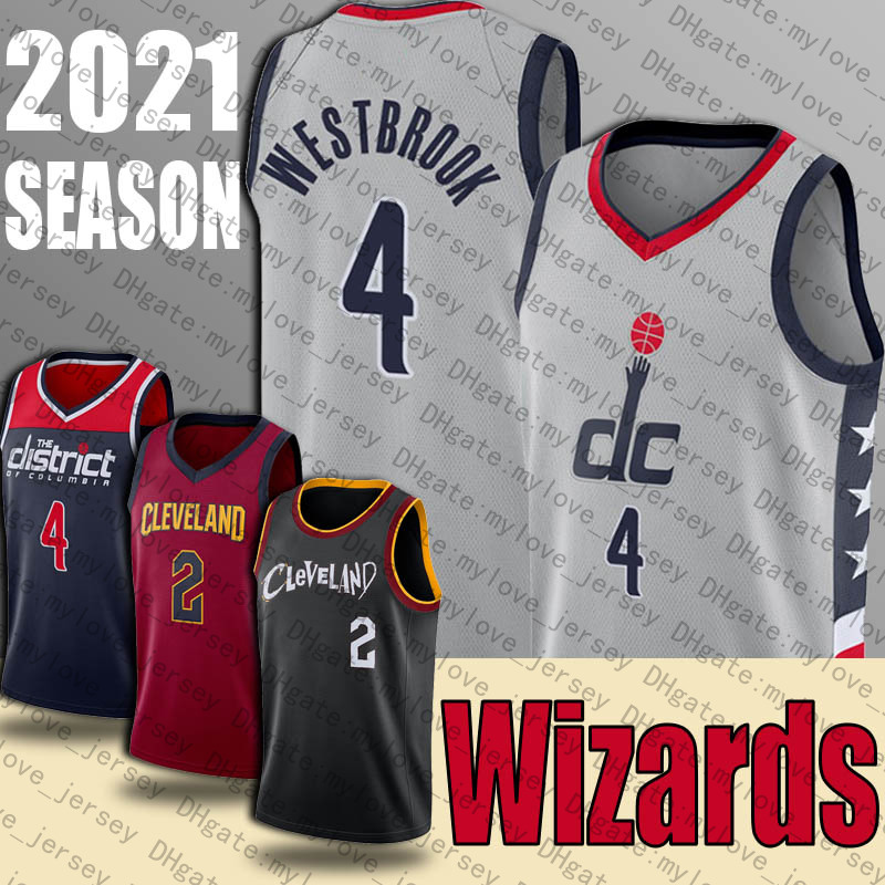 

Russell 4 Westbrook jersey Collin 2 Sexton jerseys Washington Wizards Cleveland Cavaliers Jersey City Edition Jersey, Black;red