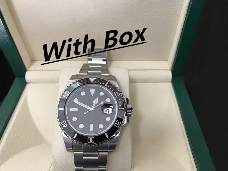 

With Box Mens Watches Ceramic Bezel Men Stainless Steel Strap Automatic Mechanical Watch 2813 Movement watch Sapphire Optional waterproof Glide buckle, Only tags;no watches and no boxes