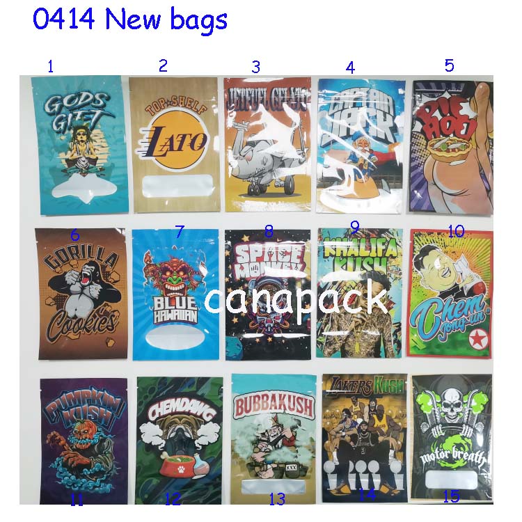 

3.5g mylar bags Truffiez JETFUEL GELATO KHALIFA KUSH 420 packaging white jungle boys baggies GRANDADDY PLUTO ziplock bag