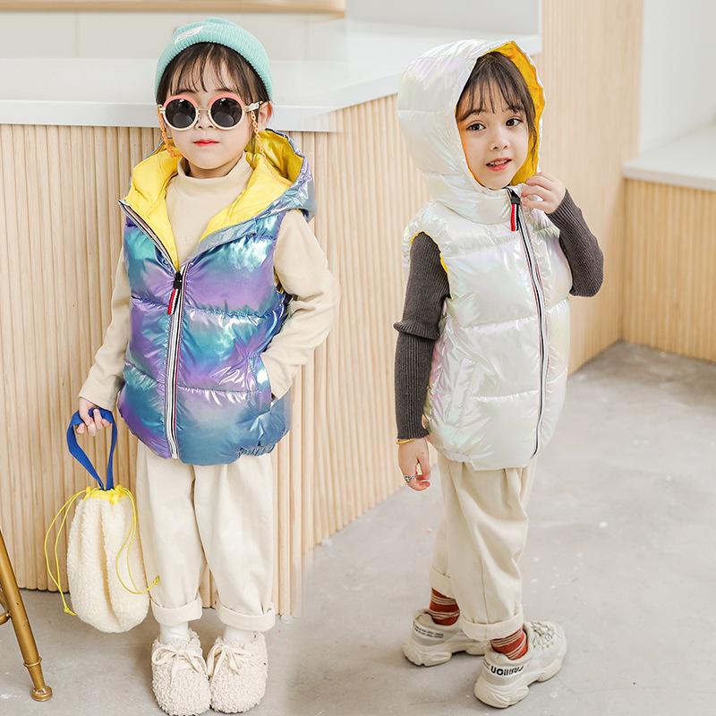 

Autumn Winter Vest For Down Waterproof Glossy 3-10 Years Kid Baby Girl Boy Waistcoat Children Coat, Camo