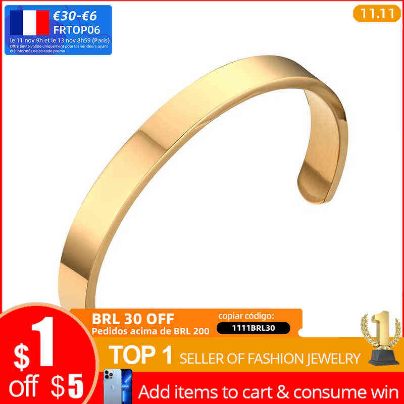 

Vnox Mens Cuff Bangle & Bracelet Gold-color High Quality Stainless Steel Simple Bracelets Pulseiras Jewelry 2.5" Dia
