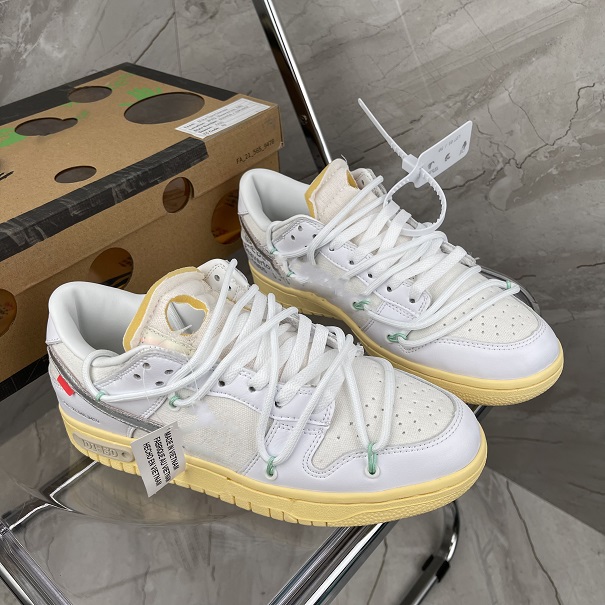 

Off Authentic Dunk SB Low The 50 Collection Man Outdoor Shoes Lot 1 White Leather Canvas Skate Shoes Men Athletic Sneakers With Box
