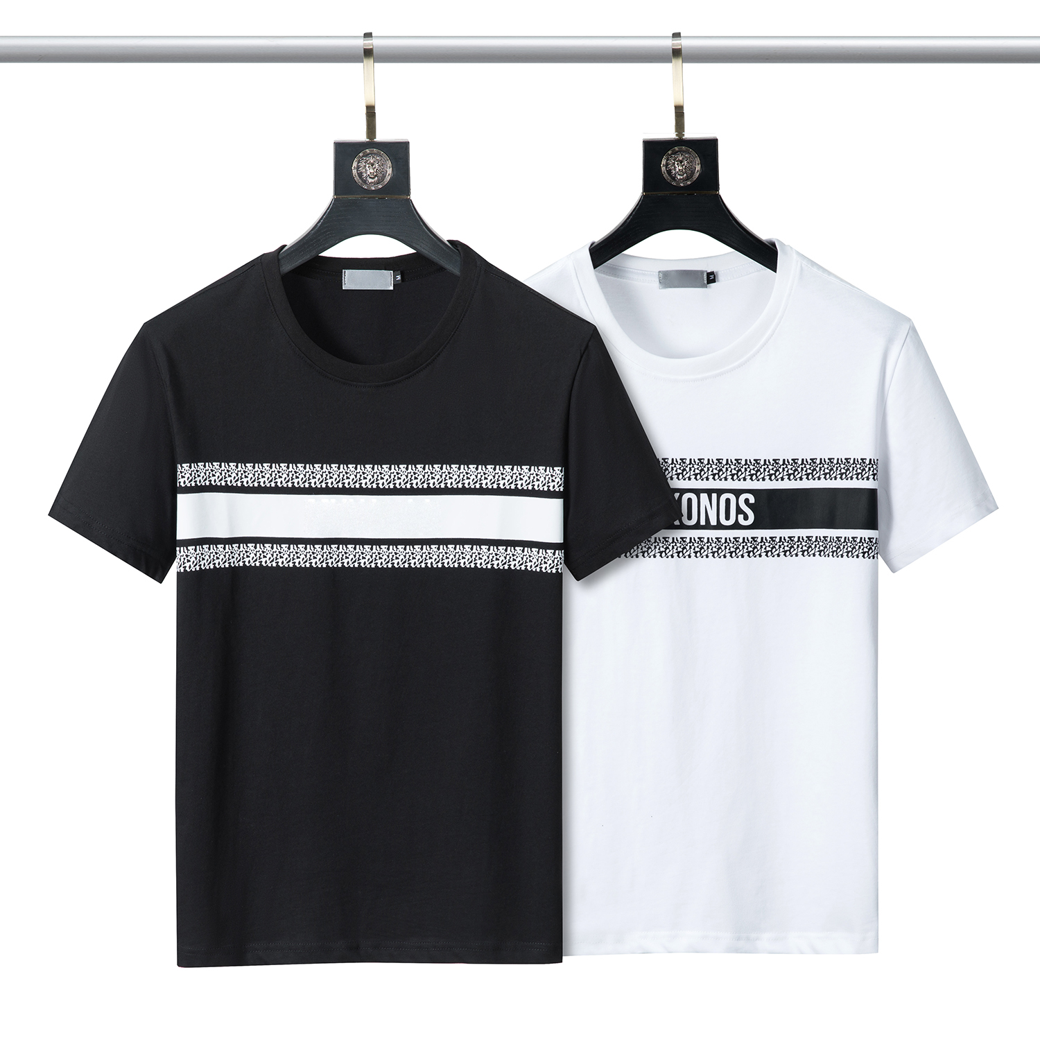 

Spring and summer men's mercerized cotton short-sleeved t-shirt thin white round neck slim trend T cotton bottoming shirt