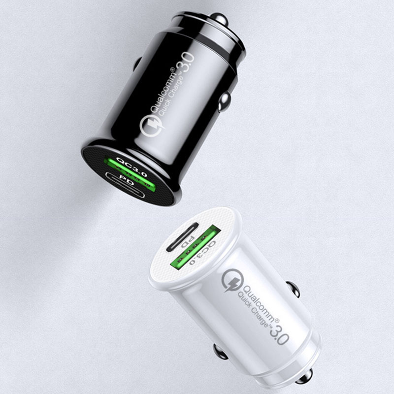 

Car Charger Quick Charge QC3.0 PD Type C 18W Fast usb and PDCharger For iPhone Xiaomi huawei Samsung Phone MQ100
