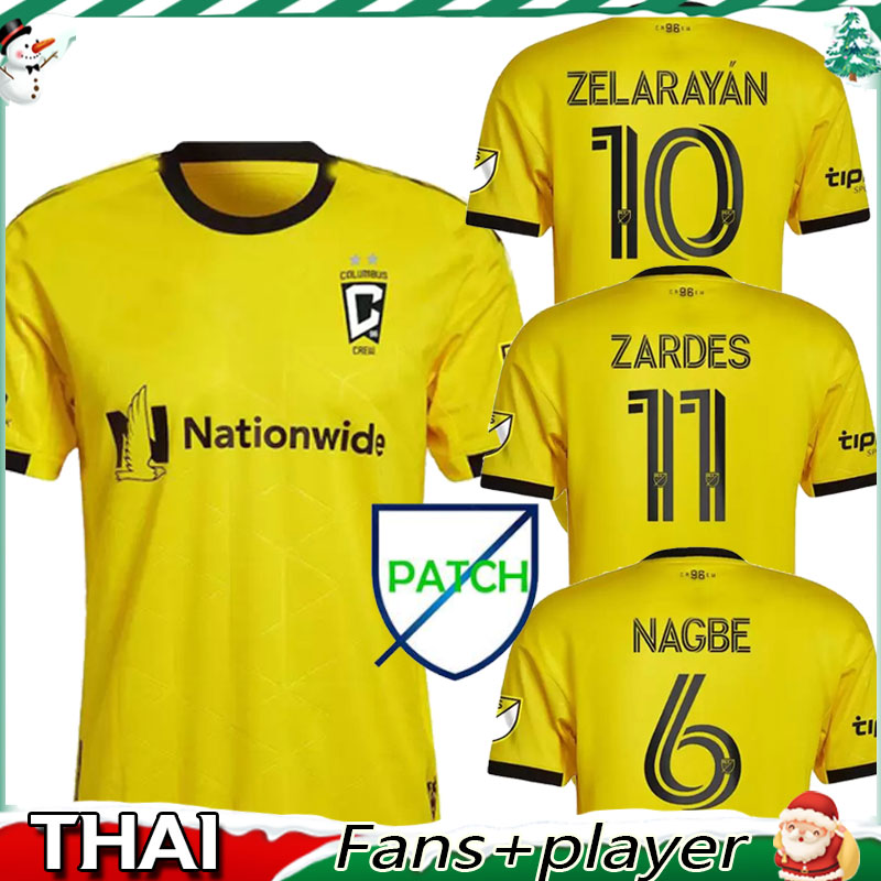 

22 23 Columbus SOCCER JERSEYS Crew HOME yellow 2022 2023 Jonathan Nagbe Zardes Zelarayan football shirts top fans player version New Logo Gold & Black top thailand, Home player version+patch