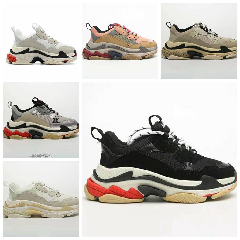 

Unisex Top Fashion Dress Triple S Platform Flat Casual Shoes Designer Men Women 17fw Paris Vintage Old Luxury Tiple -S Bottom Sneakers, #1