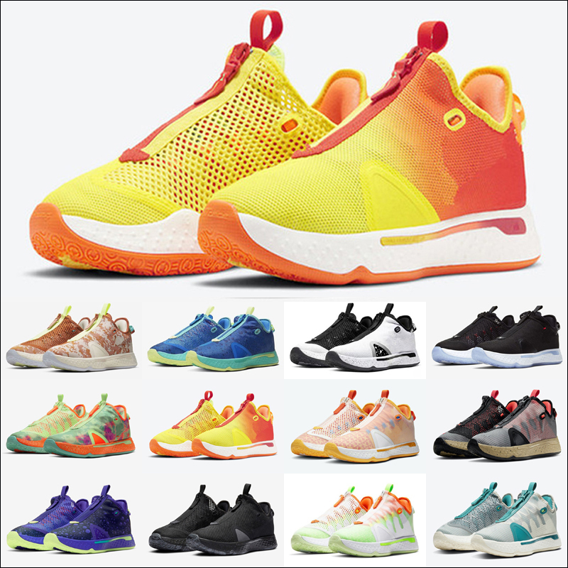 

Gatorade paul george pg 4 mens Outdoor shoes iv pcg triple black usa bred oreo plaid orange gx pg4 trainers men sports sneakers, As shown 6