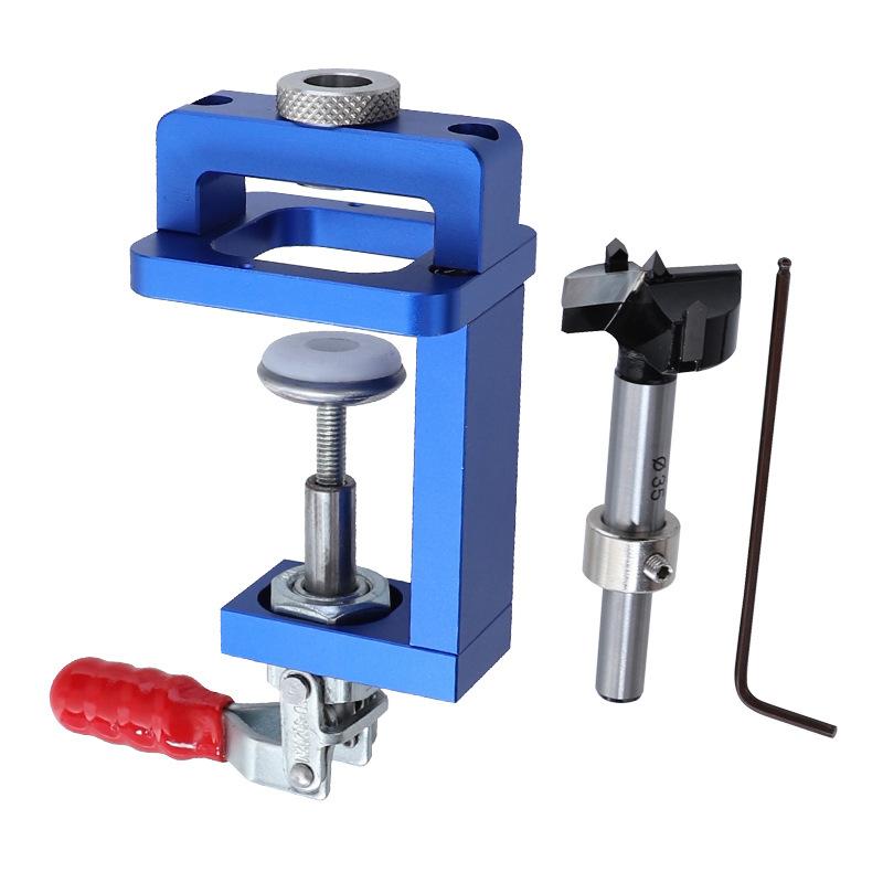 

Professional Hand Tool Sets 35mm Hinge Boring Jig Woodworking Hole Opener Template Drill Punch Locator For Door Cabinets Guide Bits