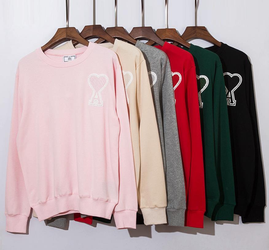 

Man Hoodies Women Sweatshirt Love Casual Pullovers Hoodie Ami Alexandre Mattius Streetwear Clothing Men's Sweatshirts, Black