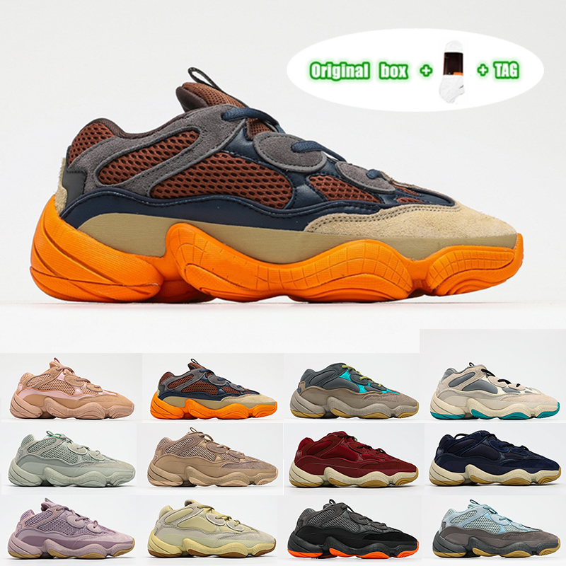 

[With box] Desert Rat 500 running shoes Rainbow Summer white black stone soft vision blush moon yellow salt sneakers, Need socks [3pair]